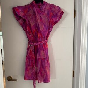 Derek Lam 10 Crosby Vibrant Pink and Purple Dress with Belt